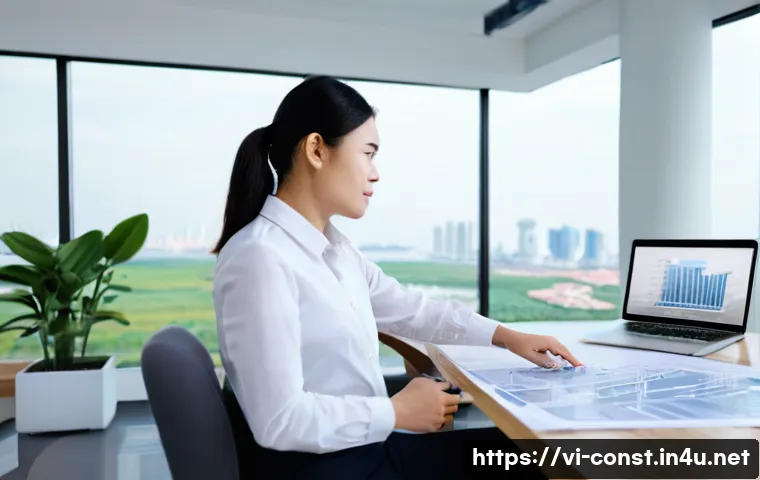 건축 시공과 기술 자문 역할 - **Prompt:** A dynamic, professional image of a Vietnamese male or female technical consultant, mid-3...
